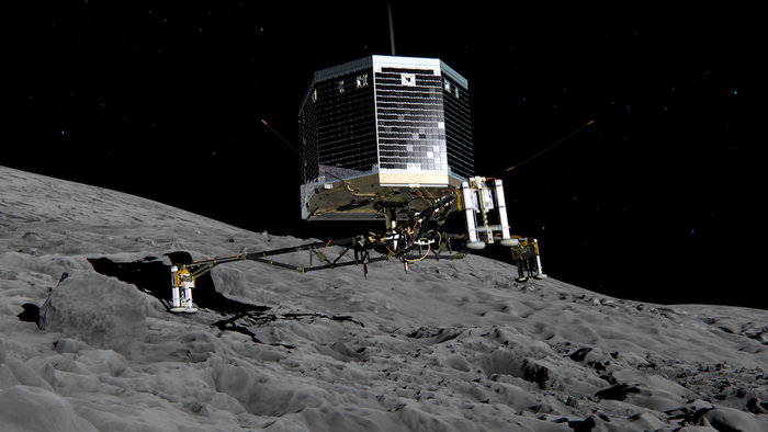 Pouso do módulo Philae. Crédito: ESA/ATG medialab.